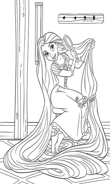 kolorowanka Zaplątani do wydruku malowanka coloring page Tangled Roszpunka Disney z bajki dla dzieci nr 6